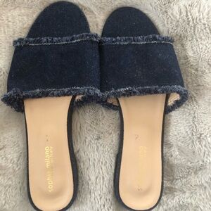 Sophia Milano denim Slide Sandals - Blue